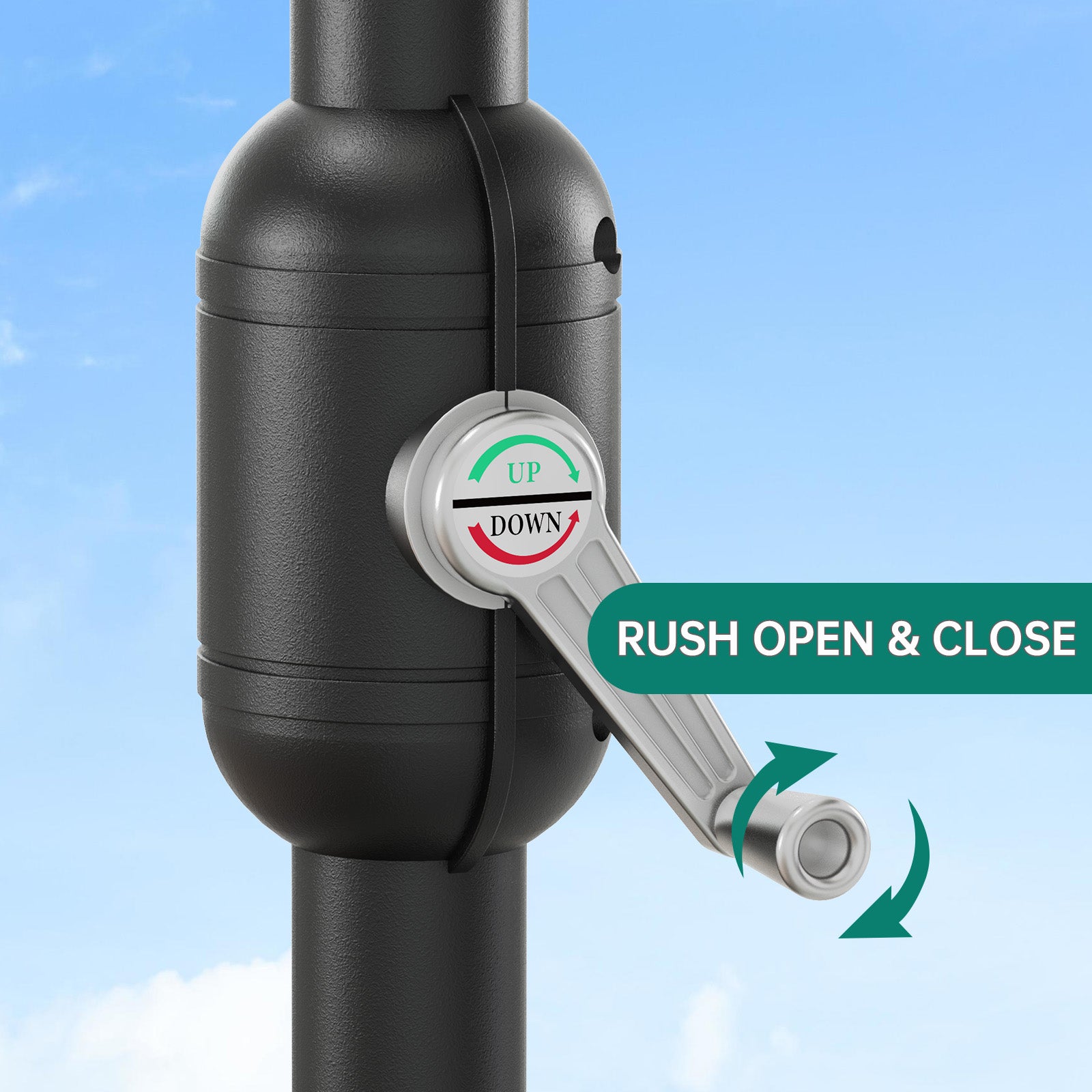 Garvee 13' Double-Sided Umbrella, Outdoor Patio Umbrellas, Rectangle Market Umbrella with Crank Handle, Large Patio Umbrell for Poolside Backyard, Mist Blue