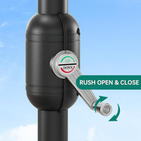 Garvee 13' Double-Sided Umbrella, Outdoor Patio Umbrellas, Rectangle Market Umbrella with Crank Handle, Large Patio Umbrell for Poolside Backyard, Mist Blue