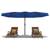 Garvee 13' Double-Sided Umbrella, Outdoor Patio Umbrellas, Rectangle Market Umbrella with Crank Handle, Large Patio Umbrell for Poolside Backyard, Navy Blue