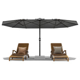 Garvee 13' Double-Sided Umbrella, Outdoor Patio Umbrellas, Rectangle Market Umbrella with Crank Handle, Large Patio Umbrell for Poolside Backyard