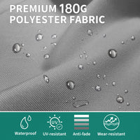 Garvee 13' Double-Sided Umbrella, Outdoor Patio Umbrellas, Rectangle Market Umbrella with Crank Handle, Large Patio Umbrell for Poolside Backyard, Grey