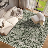 Garvee Tiger Washable Rugs 8x10 Area Rug for Living Room, Stain Resistant Soft Large Modern Bedroom Green Floor Cover, Botanical Non Slip Ultra Thin Carpet for Dining Room Home Office - Green