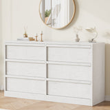 Garvee 6 Drawer Dresser Wide Antique Chest Large Storage Wooden Durable with Anti-Tip Device for Bedroom - Antique White