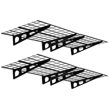 Garvee 2'x6' 2Pcs Heavy Duty Foldable Shelves - 1600LB Steel Wall Storage for Garage/Warehouse/Laundry