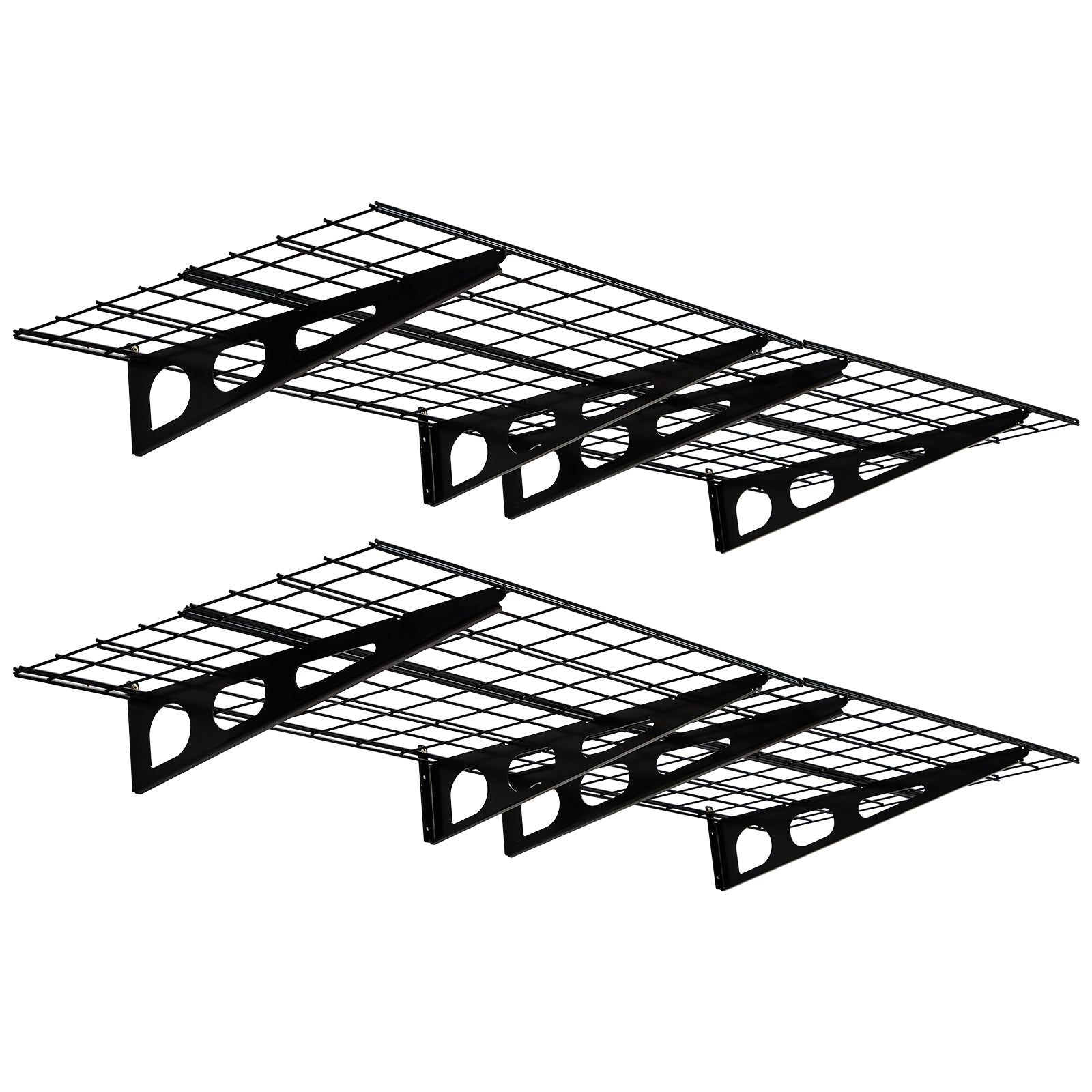 Garvee 2'x6' 2Pcs Heavy Duty Foldable Shelves - 1600LB Steel Wall Storage for Garage/Warehouse/Laundry
