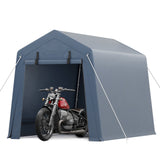 Garvee 6x6 Ft Portable Outdoor Carport Storage Shelter with Roll Up Zipper Doors, Heavy Duty/Waterproof/Anti-UV Garage Tent for Motorcycle Bike Garden Tools, Grey - Grey