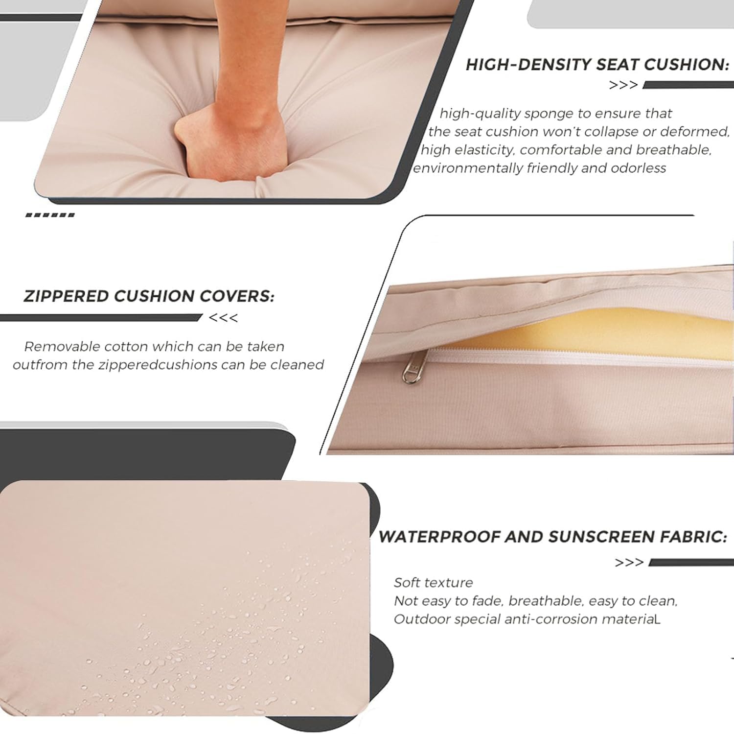 Garvee 6 Piece Set of Outdoor Daybeds, Daybed with Retractable Canopy