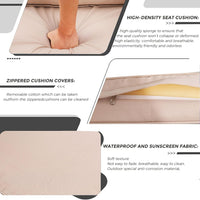 Garvee 6 Piece Set of Outdoor Daybeds, Daybed with Retractable Canopy