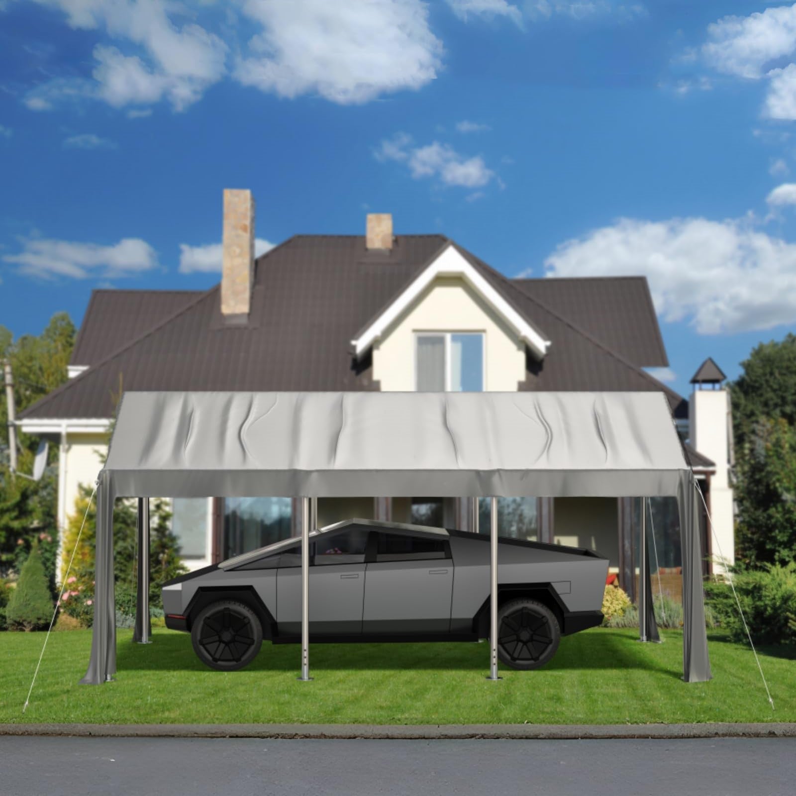 Garvee Heavy Duty 13x20 ft Carport with Reinforced Frame, UV-Resistant Waterproof PE, Large Space, Easy Setup, Portable Garage for Full-Size Pickup & Boats