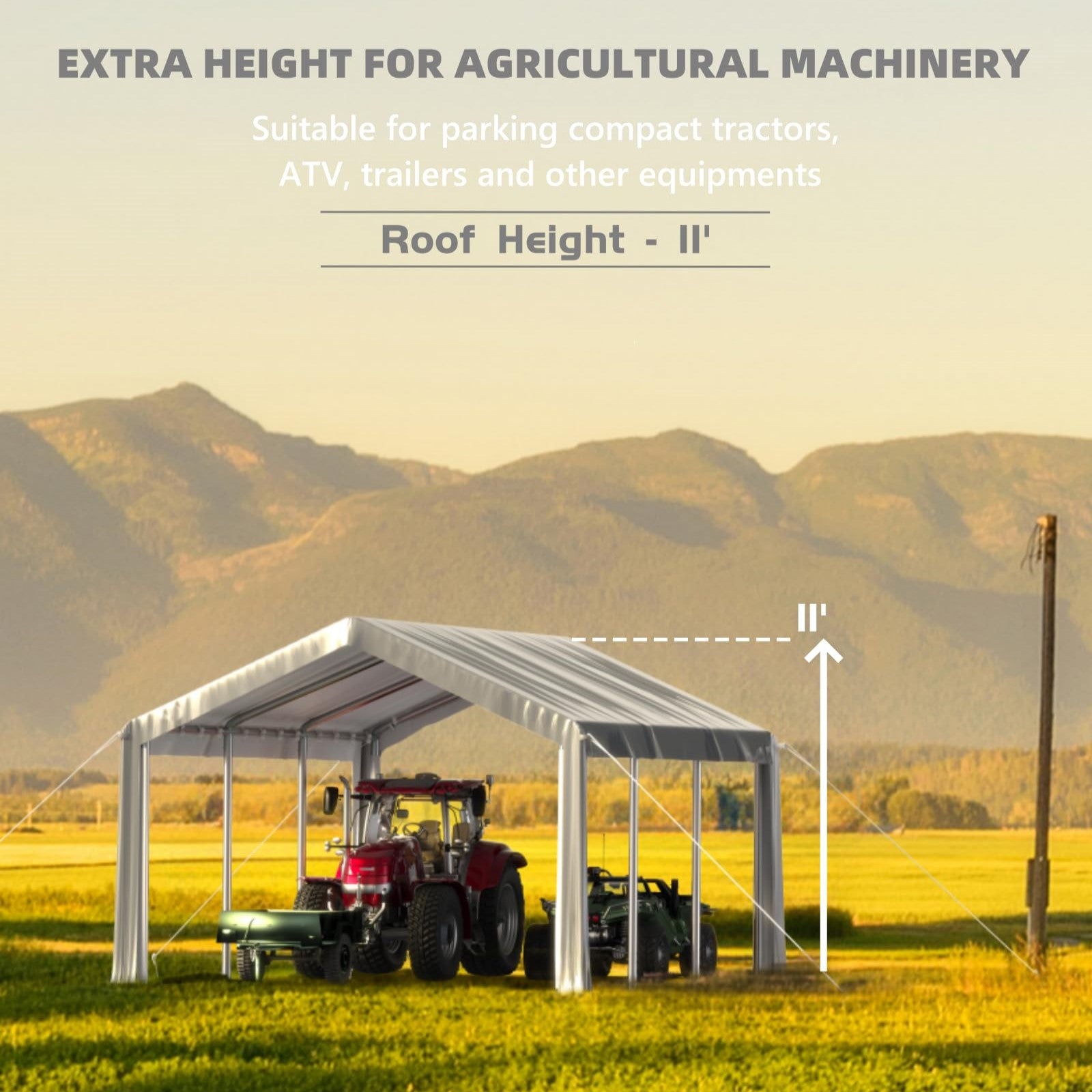 Garvee Heavy Duty 13x20 ft Carport with Reinforced Frame, UV-Resistant Waterproof PE, Large Space, Easy Setup, Portable Garage for Full-Size Pickup & Boats