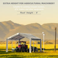 Garvee Heavy Duty 13x20 ft Carport with Reinforced Frame, UV-Resistant Waterproof PE, Large Space, Easy Setup, Portable Garage for Full-Size Pickup & Boats