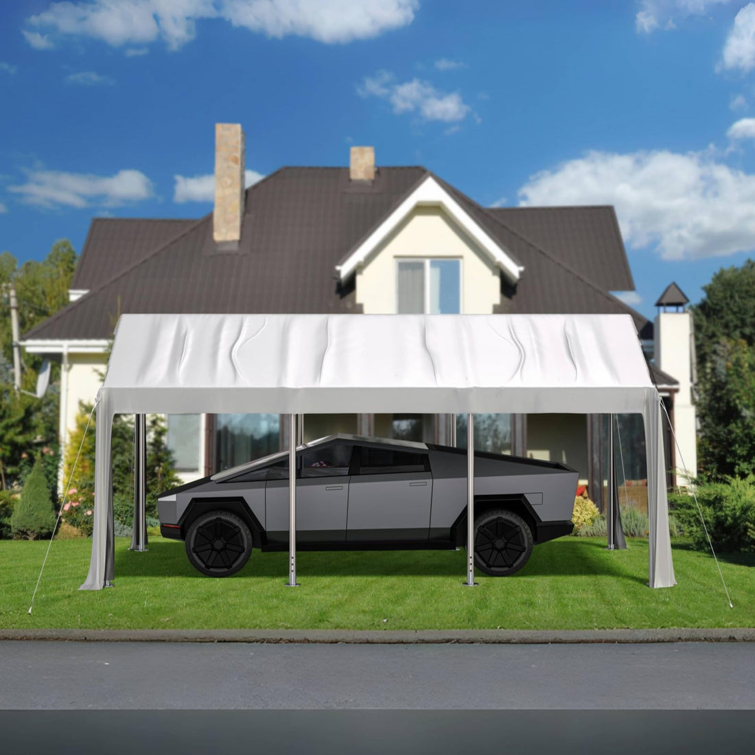 Garvee Heavy Duty 13x20 ft Carport with Reinforced Frame, UV-Resistant Waterproof PE, Large Space, Easy Setup, Portable Garage for Full-Size Pickup & Boats