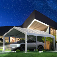 Garvee Heavy Duty 13x20 ft Carport with Reinforced Frame, UV-Resistant Waterproof PE, Large Space, Easy Setup, Portable Garage for Full-Size Pickup & Boats
