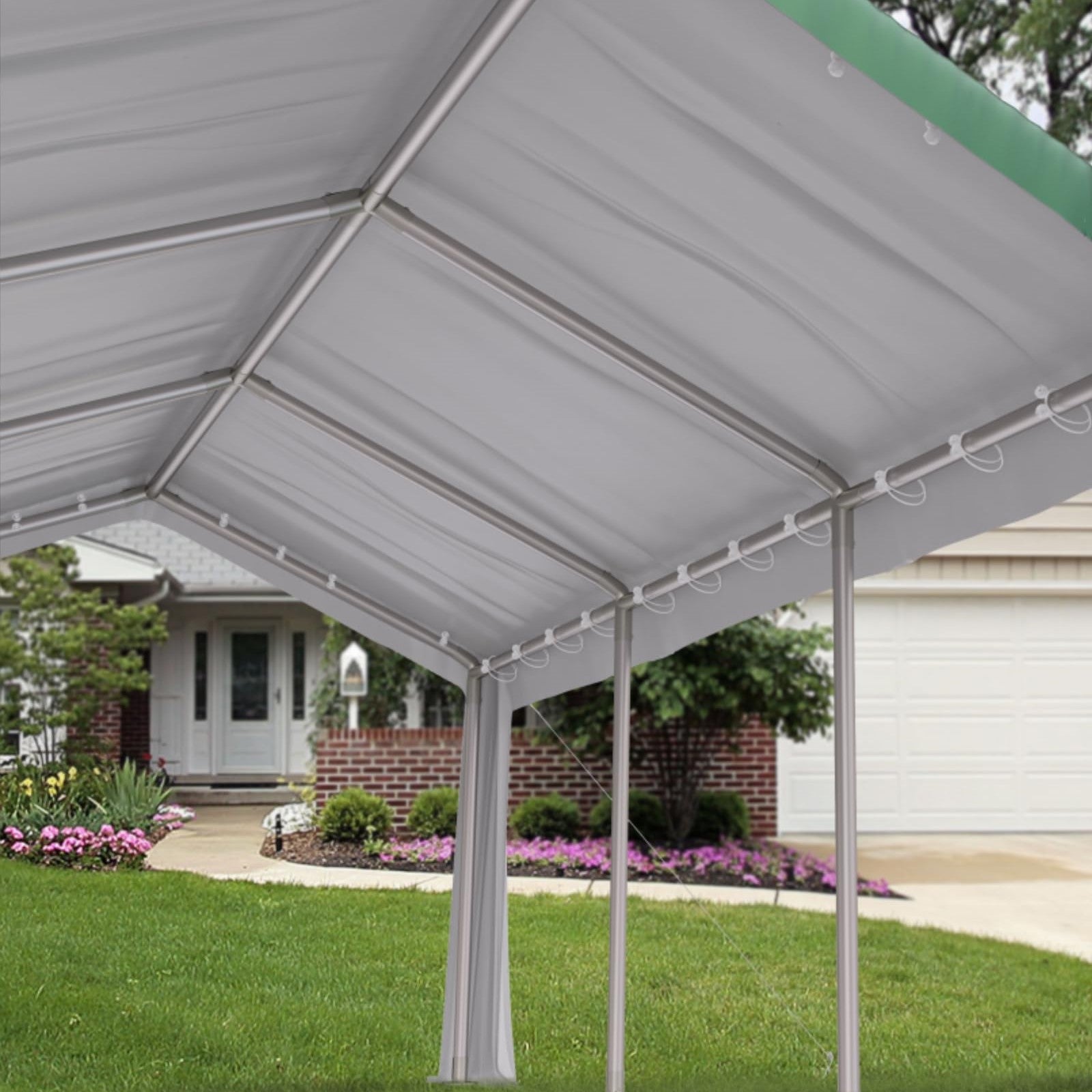 Garvee Heavy Duty 13x20 ft Carport with Reinforced Frame, UV-Resistant Waterproof PE, Large Space, Easy Setup, Portable Garage for Full-Size Pickup & Boats