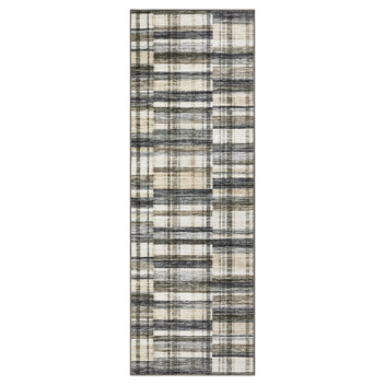 Garvee Modern Hallway Rugs 2x6 Washable Plaid Accent Carpet with Non-Slip Backing, Stain-Resistant Low Pile Indoor Mat, Farmhouse Floor Cover for Laundry, Bedroom