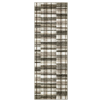 Garvee Modern Hallway Rugs 2x6 Washable Plaid Accent Carpet with Non-Slip Backing, Stain-Resistant Low Pile Indoor Mat, Farmhouse Floor Cover for Laundry, Bedroom
