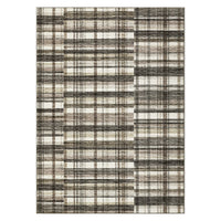 Garvee Plaid Beige & Camel Multi 9x12 Living Room Area Rugs Modern Distressed Plaid Low Pile Washable Non Slip