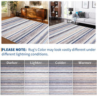 Garvee Washable Area Rug 5x7 Modern Strip Throw Rug with Non-Slip Backing, Stain-Resistant Contemporary Accent Carpet, Soft Low Pile Indoor Mat for Bedroom, Office