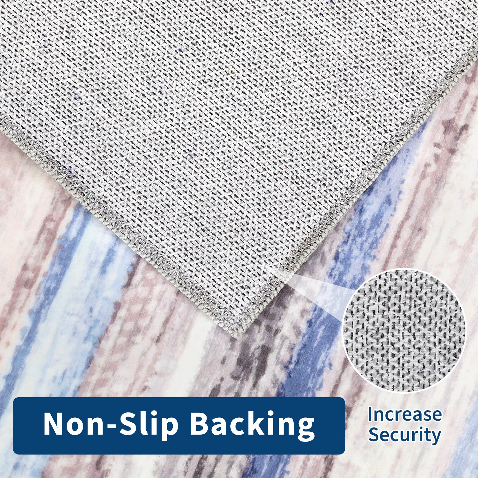 Garvee Washable Area Rug 5x7 Modern Strip Throw Rug with Non-Slip Backing, Stain-Resistant Contemporary Accent Carpet, Soft Low Pile Indoor Mat for Bedroom, Office