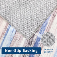 Garvee Washable Area Rug 5x7 Modern Strip Throw Rug with Non-Slip Backing, Stain-Resistant Contemporary Accent Carpet, Soft Low Pile Indoor Mat for Bedroom, Office