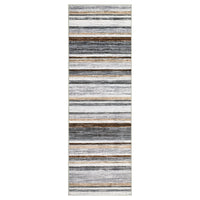 Garvee Washable Runner Rug 2x6 Modern Strip Accent Carpet with Non-Slip Backing, Soft Low Pile Floor Cover, Stain-Resistant Contemporary Area Rug for Kitchen, Bedroom, Laundry, Grey Brown