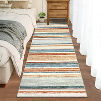 Garvee Washable Runner Rug Green Multi 2x6 Modern Strip Accent Carpet with Non-Slip Backing, Soft Low Pile Floor Cover, Stain-Resistant Contemporary Area Rug for Kitchen, Bedroom, Laundry