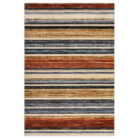Garvee Large Area Rug 9x12 Washable Modern Strip Living Room Rug with Non-Slip Backing, Soft Low Pile Floor Cover, Stain-Resistant Contemporary Indoor Mat for Bedroom, Colorful