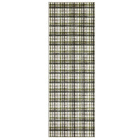 Garvee Modern Green & Taupe 2x6 Runner Rug Non-Slip Washable Kitchen Runner Pearl Velvet Soft Surface Stain Resistant