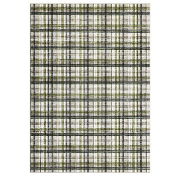 Garvee Green & Taupe 9x12 Washable Rugs Area Rug for Bedroom Modern Farmhouse Non Slip Throw Rugs Large Living Room Rug Low Pile Soft Stain Resistant Carpet for Dining Room Office