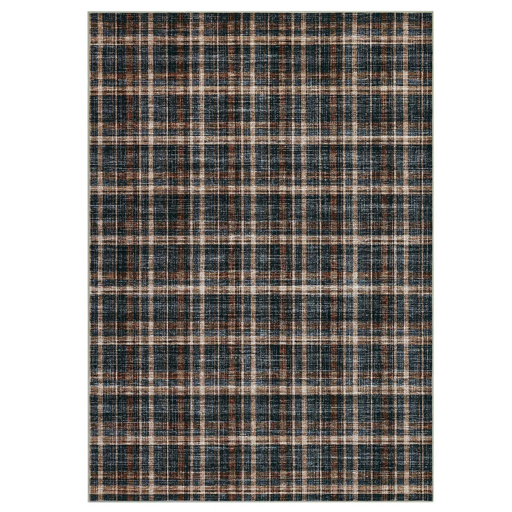 Garvee Black Brown 8x10 Rug Washable Area Rug Living Room Rugs Large Area Rug for Bedroom Soft Ultra-Thin Carpet Non Slip Non Shedding Stain Resistant Carpet for Nursery Dining Room