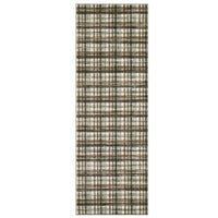 Garvee Tartan Plaid Washable Runner Rug 2x10 Entryway Rug Non Slip Kitchen Rugs Indoor Soft Bath Rugs Low Pile Stain Resistant Carpet, Green & Coffee