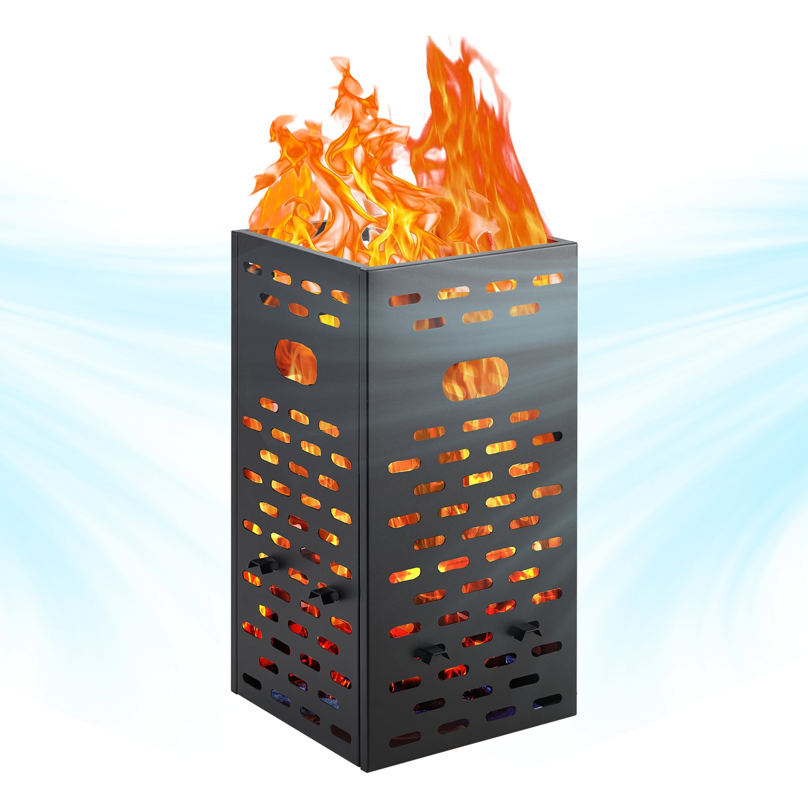 30-inch 63-gallon heavy-duty burn barrel, ventilated steel design for outdoor trash burning.