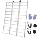 Garvee 77"x54" Tri-Fold Aluminum Truck Loading Ramps – 1500-LB Capacity Heavy-Duty Rust-Proof with Load Straps & Non-Slip Treads for ATV, Motorcycle, Lawn Mower, Dirtbike - 