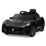 Garvee Ride - P Series: 12V Battery Powered Motorized Car for Kids with Remote Control, Spring Suspension, Double Doors, Bright Lights, 4 Wheel Electric Vehicle, Black - Black