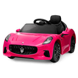 Garvee Ride - P Series: 12V Battery Powered Motorized Car for Kids with Remote Control, Spring Suspension, Double Doors, Bright Lights, 4 Wheel Electric Vehicle, Pink - Pink