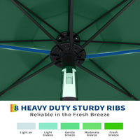 Garvee 10' Solar Patio Umbrella with 40 LED Lights, Outdoor Market Umbrella with Auto-Tilt Crank & Weather-Resistant Canopy, Dark Green