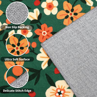 Garvee Large Modern Living Room Rugs 10x13 Washable Floral Print Accent Carpet Green, Non-Slip, Stain-Resistant, Soft Low Pile Indoor Mat