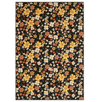 Garvee Large Modern Living Room Rugs 10x13 Washable Floral Print Accent Carpet Black