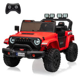 Garvee Ride - P Series: 24V Ride On Car, 4WD 2 Seater Kids' Electric Vehicle Truck with Remote Control, Adjustable Footwell Ride On Truck, 3 Speeds, Led Lights, Bluetooth, Red - Red