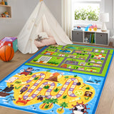 Garvee City Road Race Track Kids Rug – 4x6 Small Pirate Theme, Washable Non-Slip Foldable Playroom Carpet, Educational Activity Mat for Toddlers, Nursery, Bedroom, or Preschool - City Road Race Track