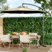 Garvee 10' Offset Patio Umbrella, Cantilever Umbrella with Easy Lift & Tilt Adjustment, 8 Ribs Sun Umbrella UV Protection, Beige