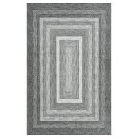 Garvee 8x10 Washable Area Rugs Modern Braided Printed Accent Rug with Non-Slip Backing, Foldable Low Pile Floor Cover, Bordered Indoor Carpet for Living Room, Bedroom, Grey