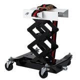 Garvee 450lbs Low Profile Transmission Jack, 7-23 Inch Adjustable Height, Heavy-Duty Car Lift Jack with Safety Straps and 4 Wheels for Home Garage Auto Repair, Black - Black