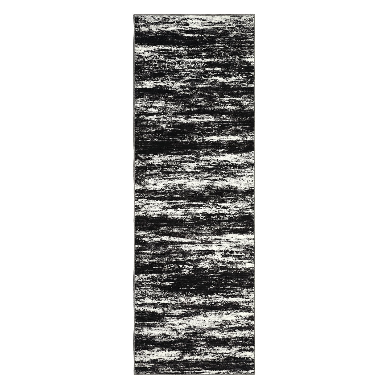 Garvee Washable Runner Rug 2x6 Modern Non Slip Kitchen Rug Black Low Pile Abstract Farmhouse