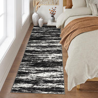 Garvee Washable Runner Rug 2x6 Modern Non Slip Kitchen Rug Black Low Pile Abstract Farmhouse