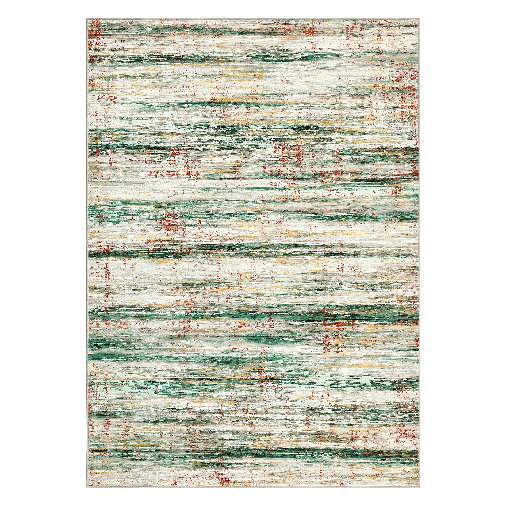 Garvee Washable Rug 10x13 Green Multi Abstract Throw Rug Non-Slip Low Pile Indoor Carpet for Bedroom Nursery Classroom