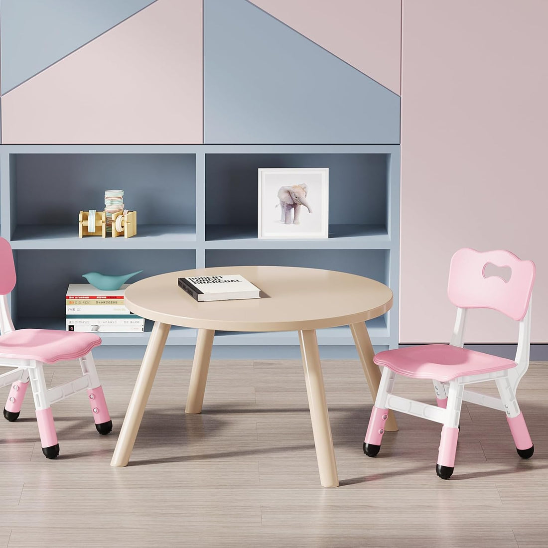 Garvee Set of 2 Kids Chairs in 3 Level Height Adjustable Design Suitable for Age 2-6 for Home Family Classroom Nursery Indoor Use, Pink