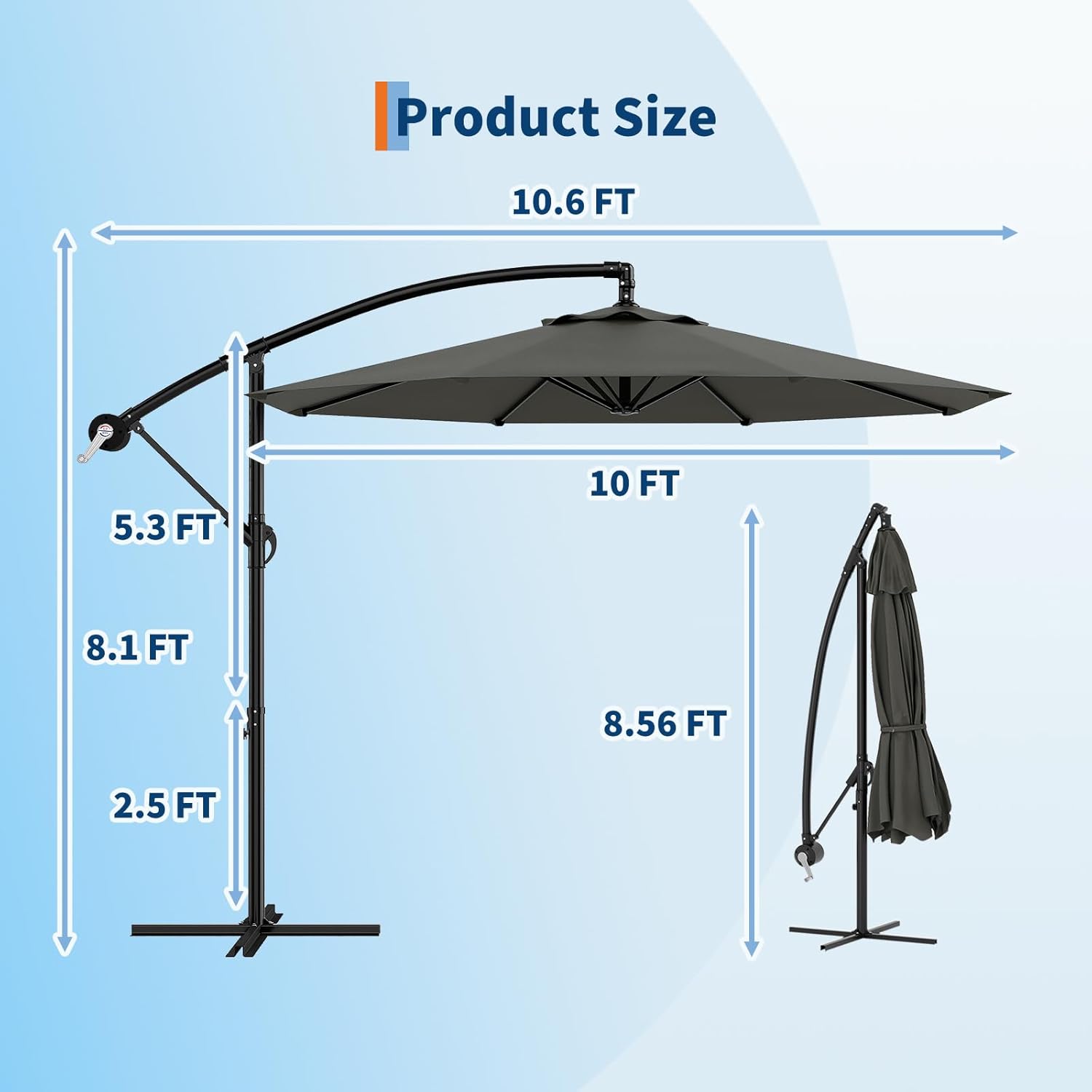 10 foot patio umbrella ace 10' Offset Patio Umbrella - UV Protection & Tilt