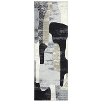 Garvee Modern Grey 2x6 Washable Runner Rug for Hallway, Abstract Throw Kitchen Runner, Ultra Thin Non Slip Carpet Mat for Laundry Bathroom Bedroom, Indoor Contemporary Low Pile Area Rugs