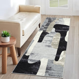 Garvee Modern Grey 2x6 Washable Runner Rug for Hallway, Abstract Throw Kitchen Runner, Ultra Thin Non Slip Carpet Mat for Laundry Bathroom Bedroom, Indoor Contemporary Low Pile Area Rugs - Gray